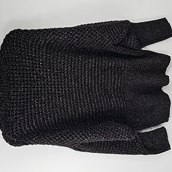 Express Balloon Sleeve Mock Turtleneck Sweater Black w Gold Metallic - Picture 6 of 10